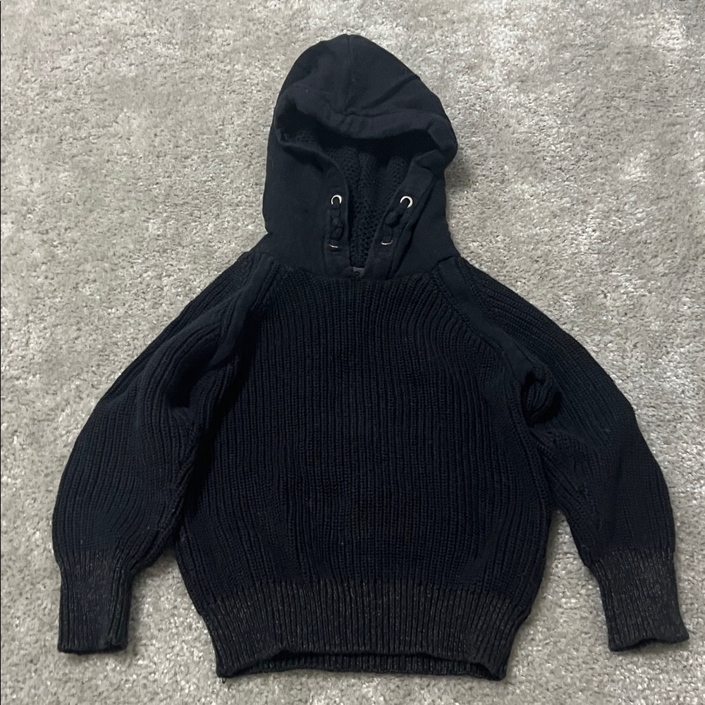 Black Hooded Sweater